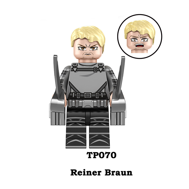 TP1003 Japanese Anime Attack on Titan Building Blocks Erwin Smith Beast Titan Reiner Braun Minifigs Children Gifts Toys