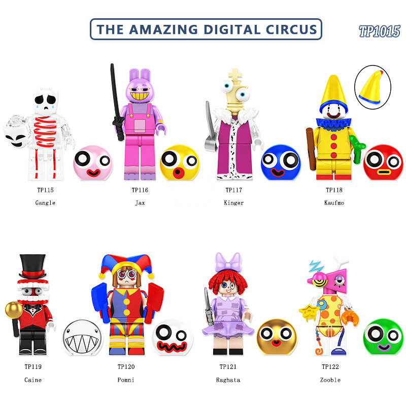 KDL827 Japanese Anime The Amazing Digital Circus Ango Minifigs Building Blocks Jax Gangle Action Figures Children Toys Gifts