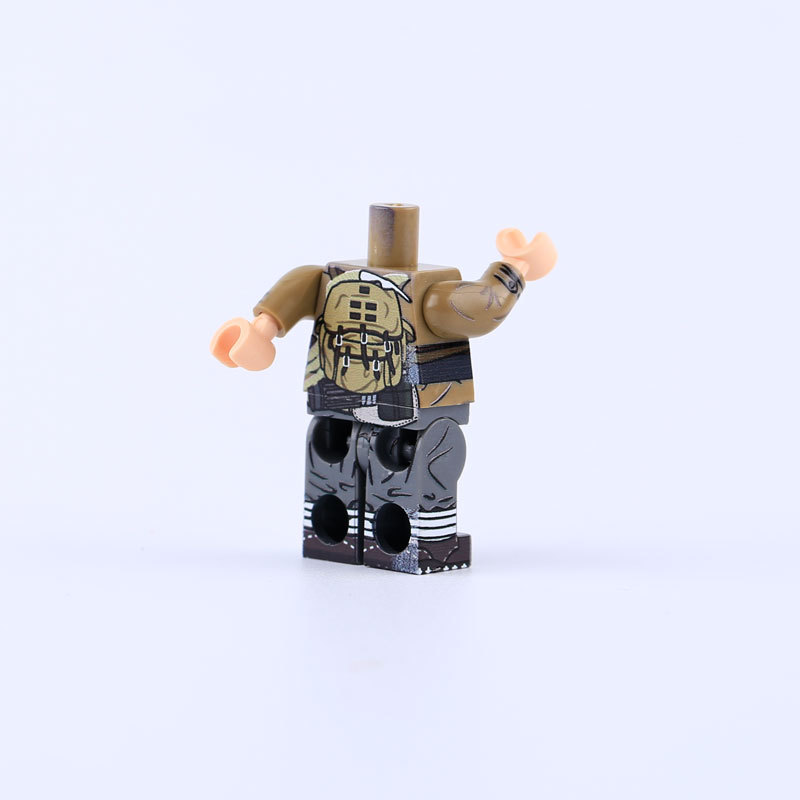WW2 German Defense Force Minifigs Building Blocks UV Printing Mountain Infantry Division Army Weapon Soldier Figures Parts Bricks Toys