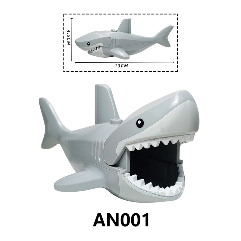 AN001 AN002 MOC City Sea Ghost Zombie Shark Building Blocks Snow Monster Animals Bricks Assemble Children Toys Boys Gifts PG1042-1043
