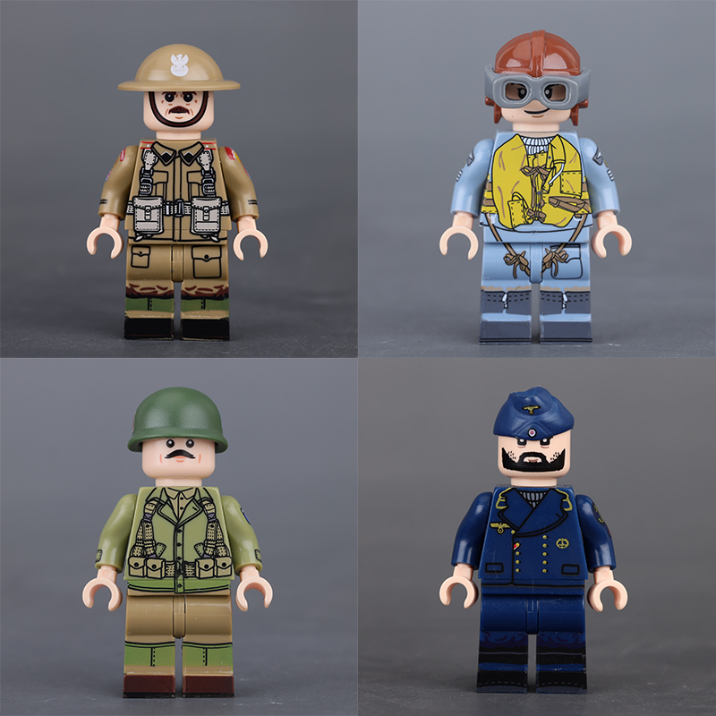 MT36-39 Military WW2 German Navy Soldiers Action Figures Bradley RAF Flight Sergeant Army Building Blocks Weapons Gun Toys Boys