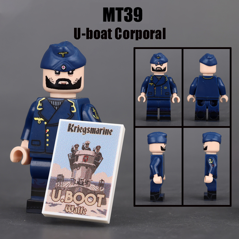 MT36-39 Military WW2 German Navy Soldiers Action Figures Bradley RAF Flight Sergeant Army Building Blocks Weapons Gun Toys Boys