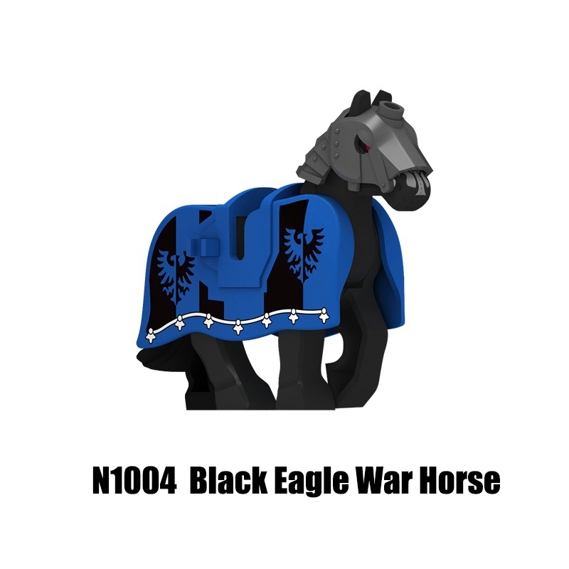 N1003-1005 Medieval Series Black Eagle War Horse Building Blocks Army Soldiers Knight Infantry Sword Shield Helmet Boy Toys