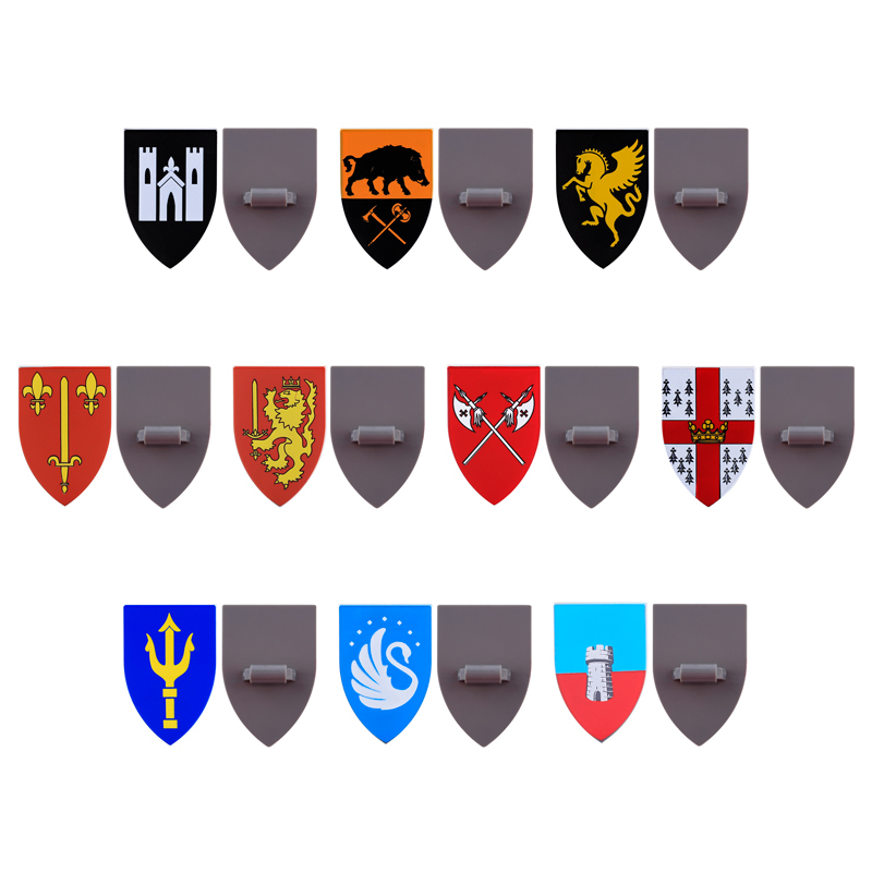 Medieval Figures Military Accessory MOC Building Block Knight Soldier Shield Armor Weapon Feather Army Mini Brick Toys Gift s