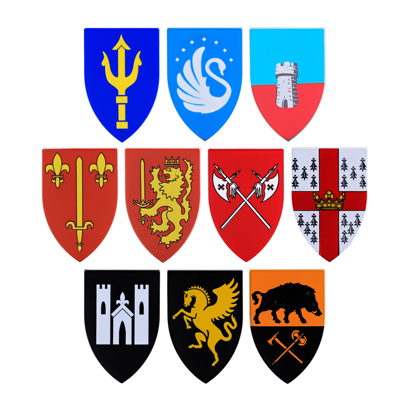 Medieval Figures Military Accessory MOC Building Block Knight Soldier Shield Armor Weapon Feather Army Mini Brick Toys Gift s