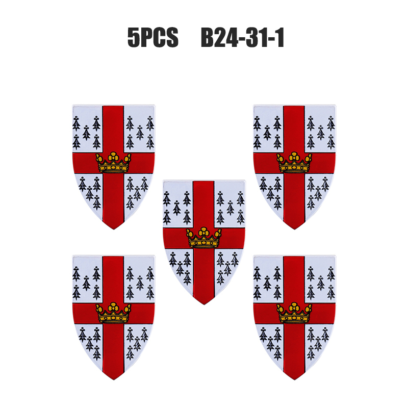Medieval Figures Military Accessory MOC Building Block Knight Soldier Shield Armor Weapon Feather Army Mini Brick Toys Gift s
