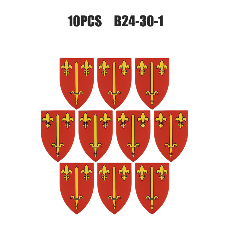 Medieval Figures Military Accessory MOC Building Block Knight Soldier Shield Armor Weapon Feather Army Mini Brick Toys Gift s