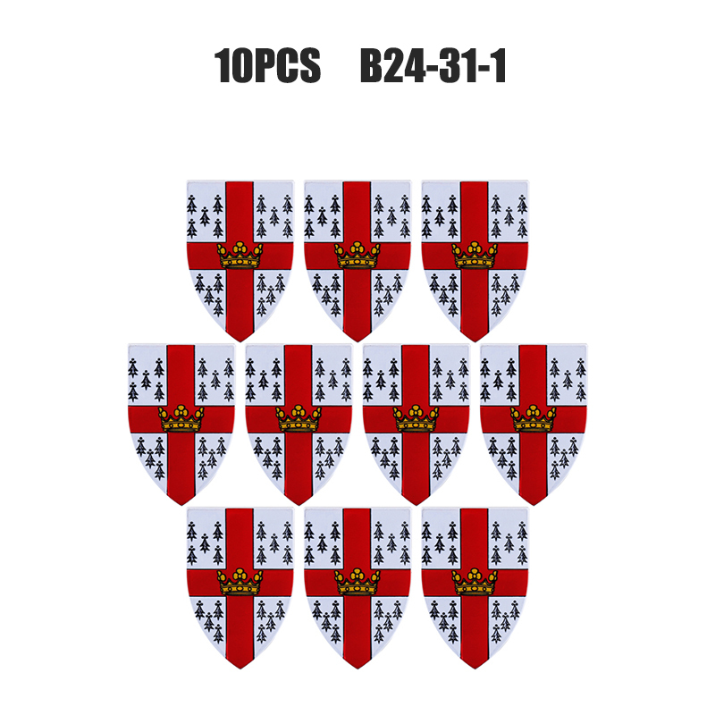 Medieval Figures Military Accessory MOC Building Block Knight Soldier Shield Armor Weapon Feather Army Mini Brick Toys Gift s