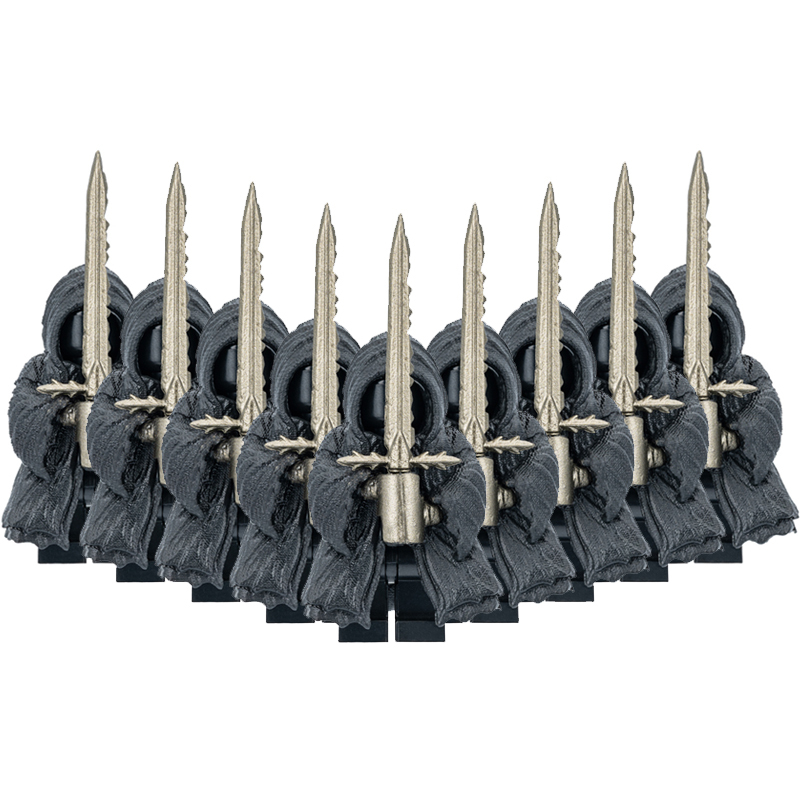 HN576 The Lord of the Rings Uruk Hai Minifigs Movie Building Blocks Military Soldiers Weapons Sword Medieval Knight Hobbit Toys