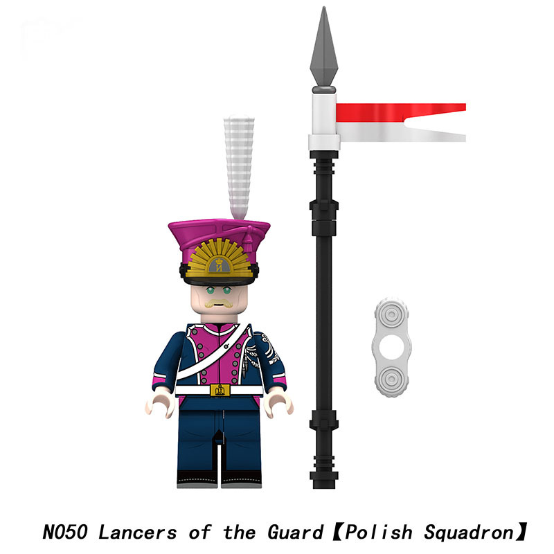N049-52 Napoleon Series Soldiers Building Blocks Lancers of the Guard Ducth Squadron Army Sword Bricks Toy Boy Children Gifts