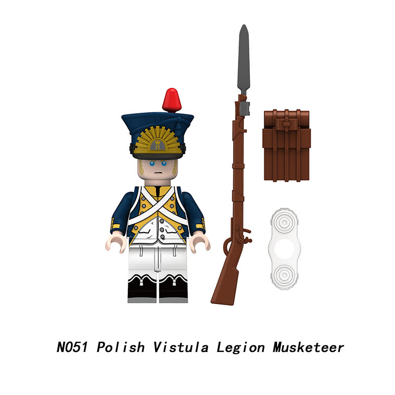 N049-52 Napoleon Series Soldiers Building Blocks Lancers of the Guard Ducth Squadron Army Sword Bricks Toy Boy Children Gifts