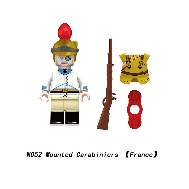 N049-52 Napoleon Series Soldiers Building Blocks Lancers of the Guard Ducth Squadron Army Sword Bricks Toy Boy Children Gifts