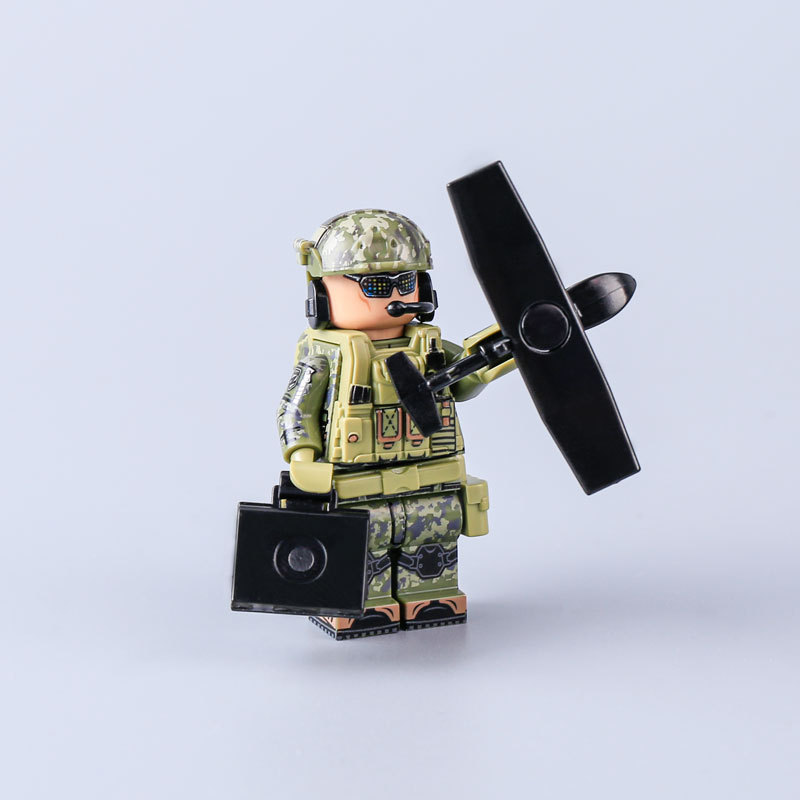 MOC Military Citys Unmanned Aerial Combat System Action Figures Building Blocks Solider Weapon Accessories Bricks Children Gifts Toys