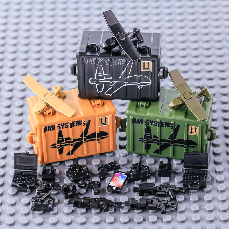 MOC Military Citys Unmanned Aerial Combat System Action Figures Building Blocks Solider Weapon Accessories Bricks Children Gifts Toys