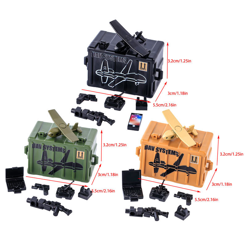 MOC Military Citys Unmanned Aerial Combat System Action Figures Building Blocks Solider Weapon Accessories Bricks Children Gifts Toys