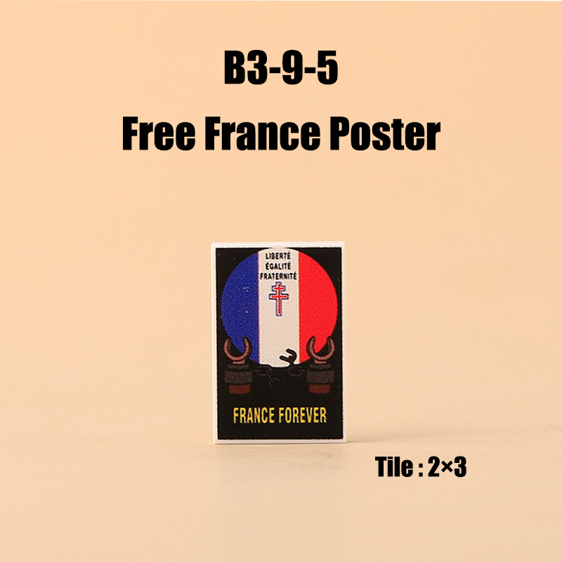 City Printing Building Block MOC Parts Treasure Food Map Newspaper Magic Scroll Military Island Print France Poster Bricks Toys