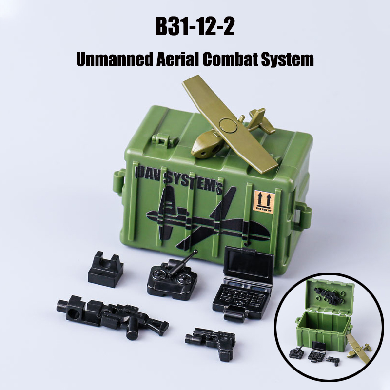 MOC Military Citys Unmanned Aerial Combat System Action Figures Building Blocks Solider Weapon Accessories Bricks Children Gifts Toys
