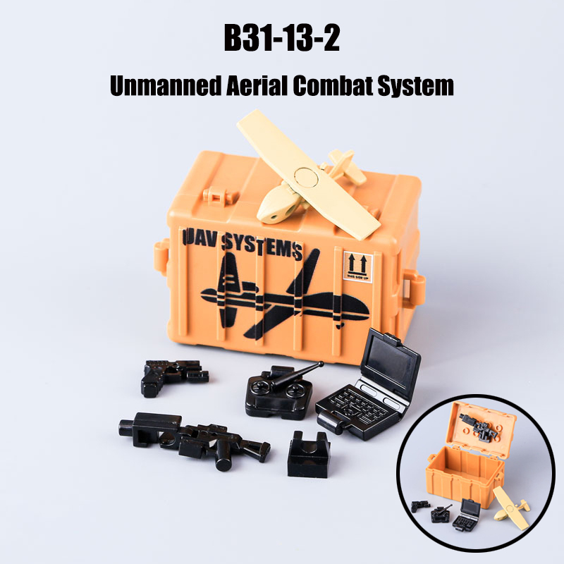 MOC Military Citys Unmanned Aerial Combat System Action Figures Building Blocks Solider Weapon Accessories Bricks Children Gifts Toys