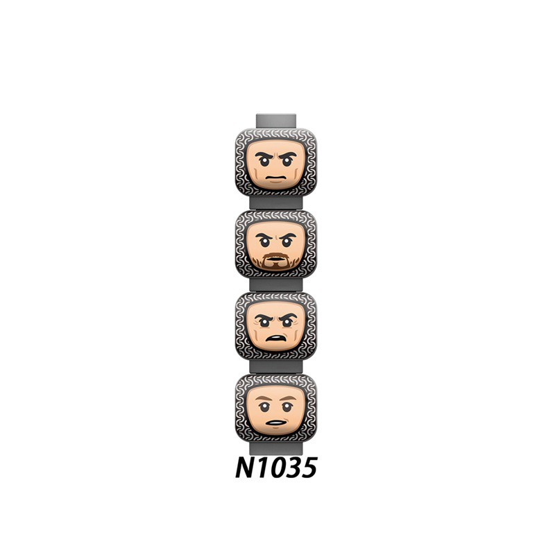 N1033-1036 MOC Figures Accessories Head Building Blocks Soldier Injured Expression Doctor City Hero Head Parts Mini Bricks Toys Kids Gifts