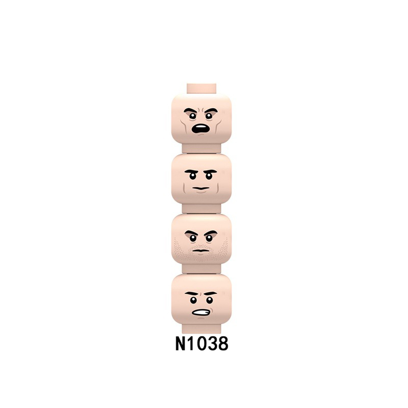 N1033-1036 MOC Figures Accessories Head Building Blocks Soldier Injured Expression Doctor City Hero Head Parts Mini Bricks Toys Kids Gifts