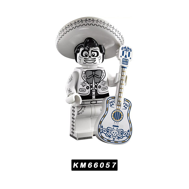 KM66057-66064 Coco Cartoon Miguel Rivera Baymax Minifigs Buildiing Blocks Big Hero 6 Héctor Stitch Sword Toys Gift Children