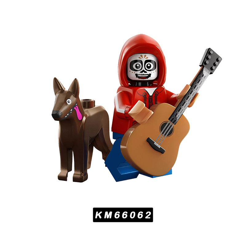 KM66057-66064 Coco Cartoon Miguel Rivera Baymax Minifigs Buildiing Blocks Big Hero 6 Héctor Stitch Sword Toys Gift Children
