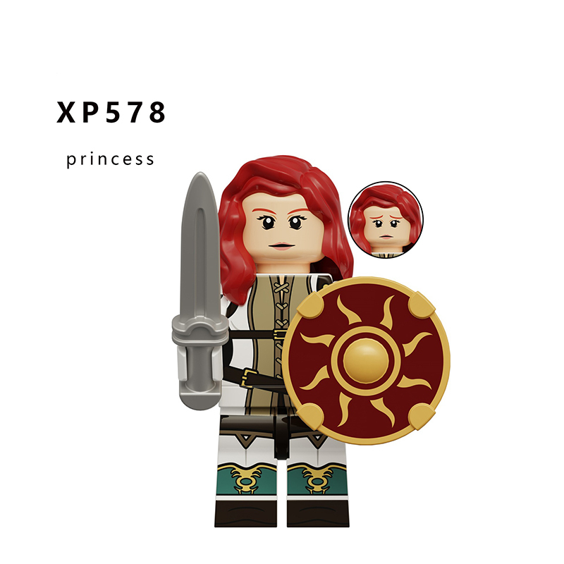 KT1078 Medieval Military Soldiers Minifigures Building Blocks Princess Knight Warrior Mini Figures Weapon Helmet Shield Toys Gift Children