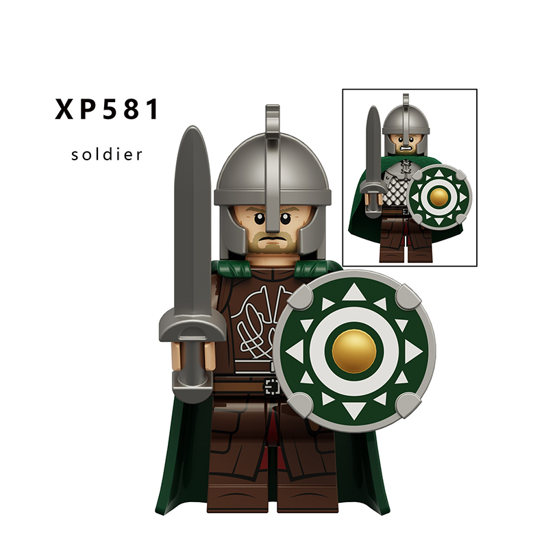 KT1078 Medieval Military Soldiers Minifigures Building Blocks Princess Knight Warrior Mini Figures Weapon Helmet Shield Toys Gift Children