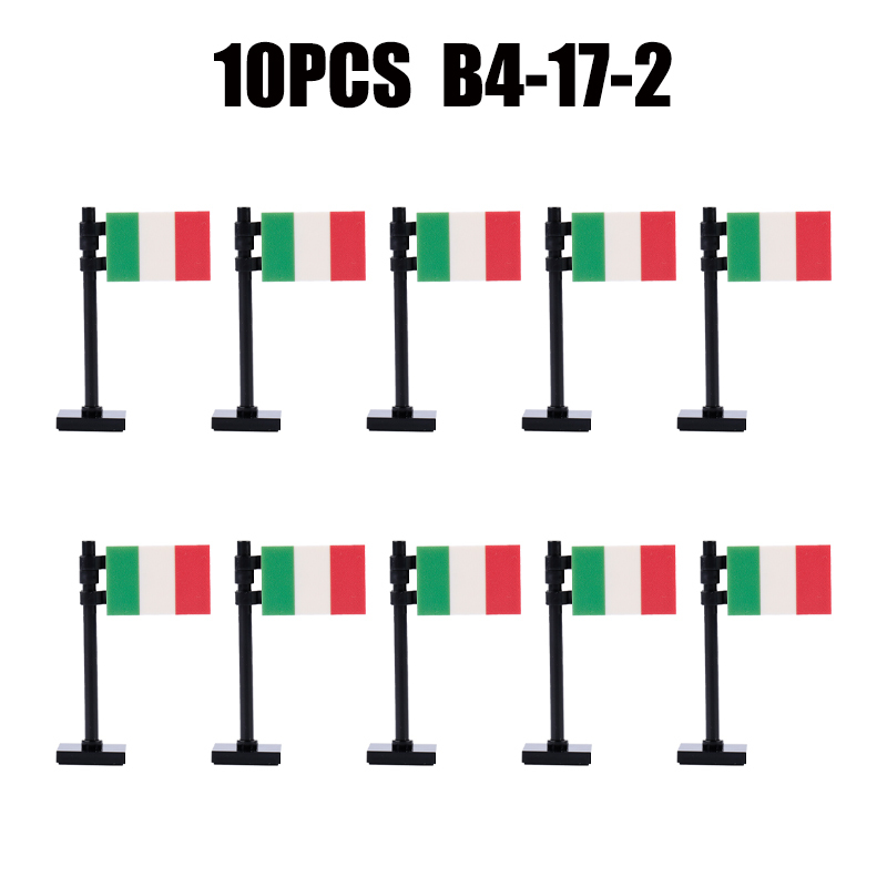 24PCS MOC Medieval National Flag Building Blocks American Kingdom British Gadsden Accessories DIY Bricks Toys Children Gift