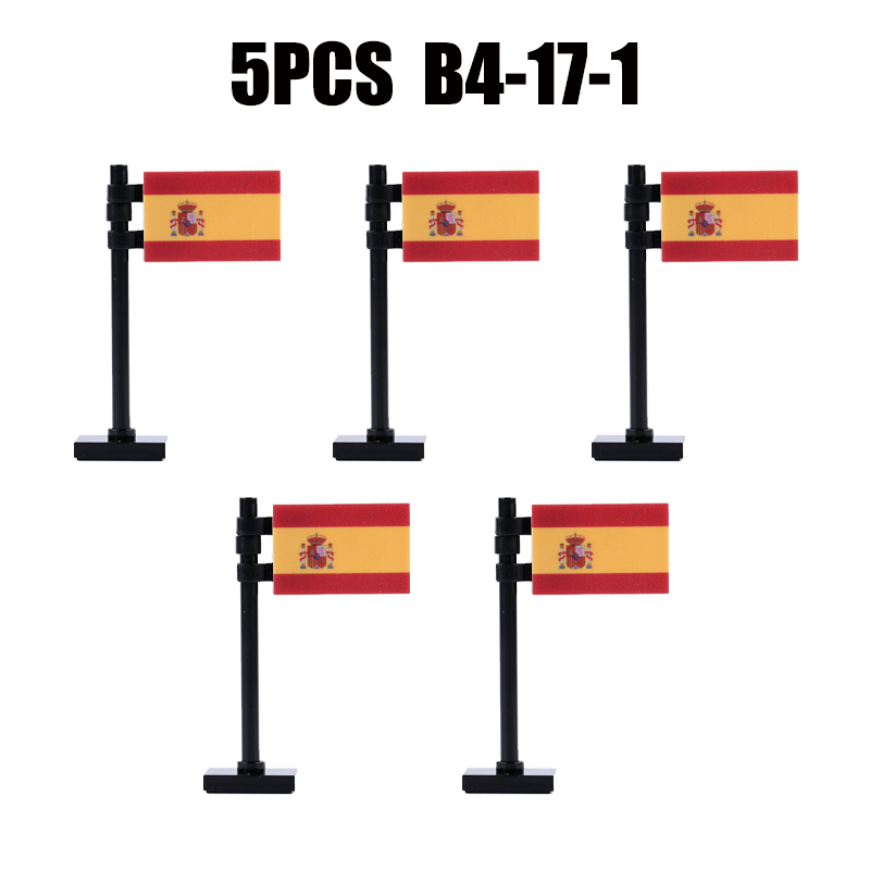 24PCS MOC Medieval National Flag Building Blocks American Kingdom British Gadsden Accessories DIY Bricks Toys Children Gift