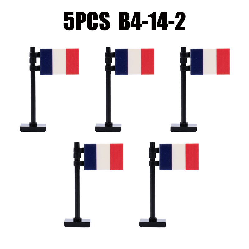 24PCS MOC Medieval National Flag Building Blocks American Kingdom British Gadsden Accessories DIY Bricks Toys Children Gift
