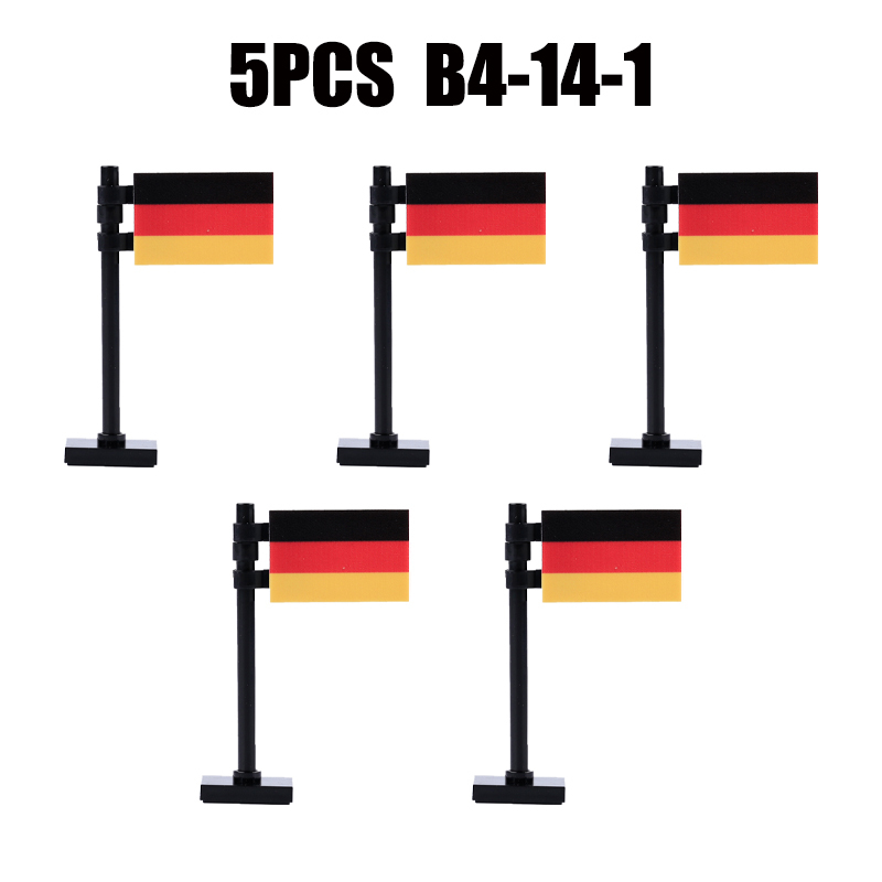 24PCS MOC Medieval National Flag Building Blocks American Kingdom British Gadsden Accessories DIY Bricks Toys Children Gift