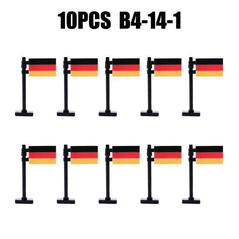 24PCS MOC Medieval National Flag Building Blocks American Kingdom British Gadsden Accessories DIY Bricks Toys Children Gift