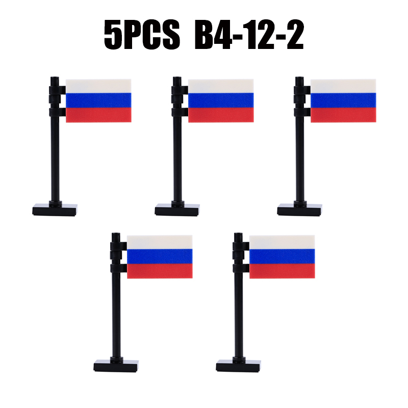 24PCS MOC Medieval National Flag Building Blocks American Kingdom British Gadsden Accessories DIY Bricks Toys Children Gift