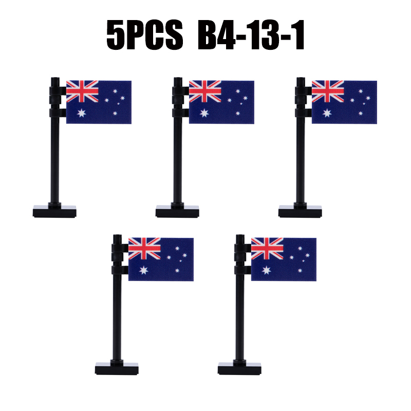24PCS MOC Medieval National Flag Building Blocks American Kingdom British Gadsden Accessories DIY Bricks Toys Children Gift