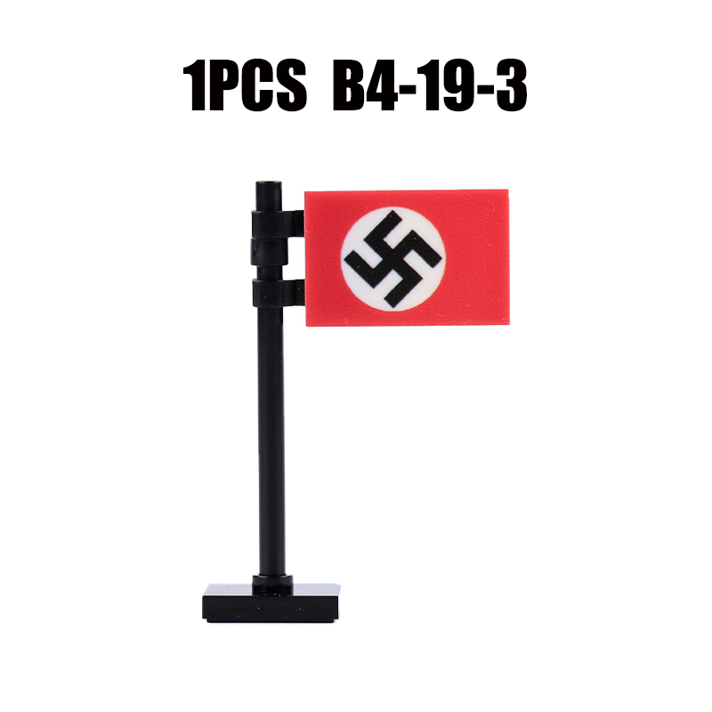 24PCS MOC Medieval National Flag Building Blocks American Kingdom British Gadsden Accessories DIY Bricks Toys Children Gift