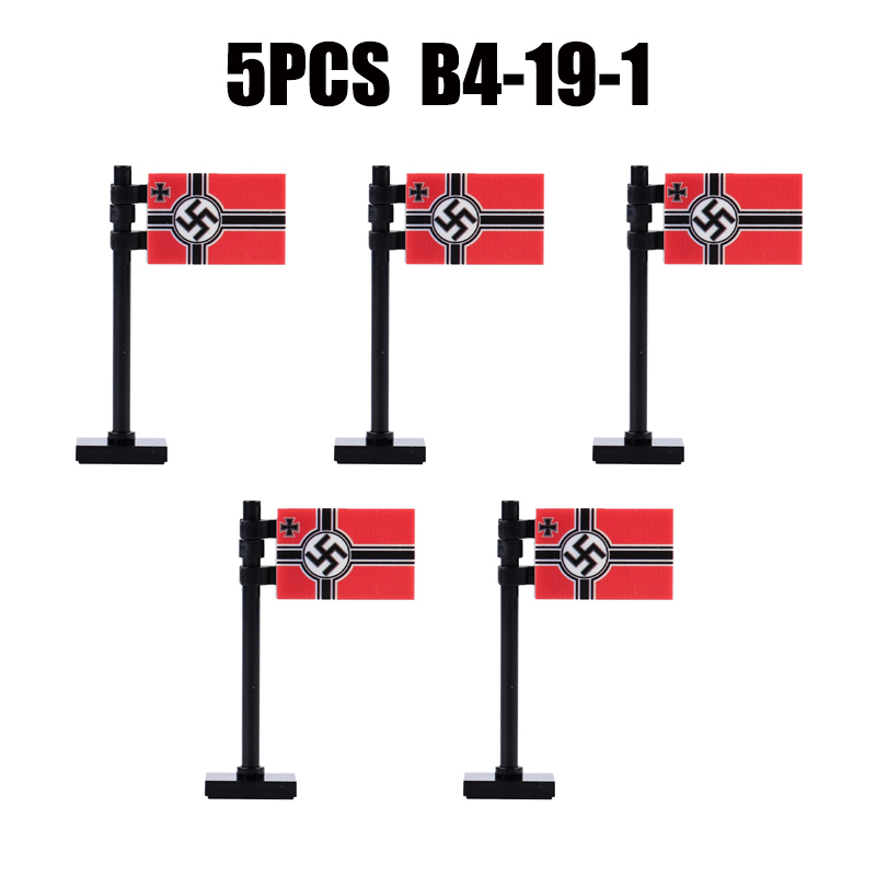 24PCS MOC Medieval National Flag Building Blocks American Kingdom British Gadsden Accessories DIY Bricks Toys Children Gift