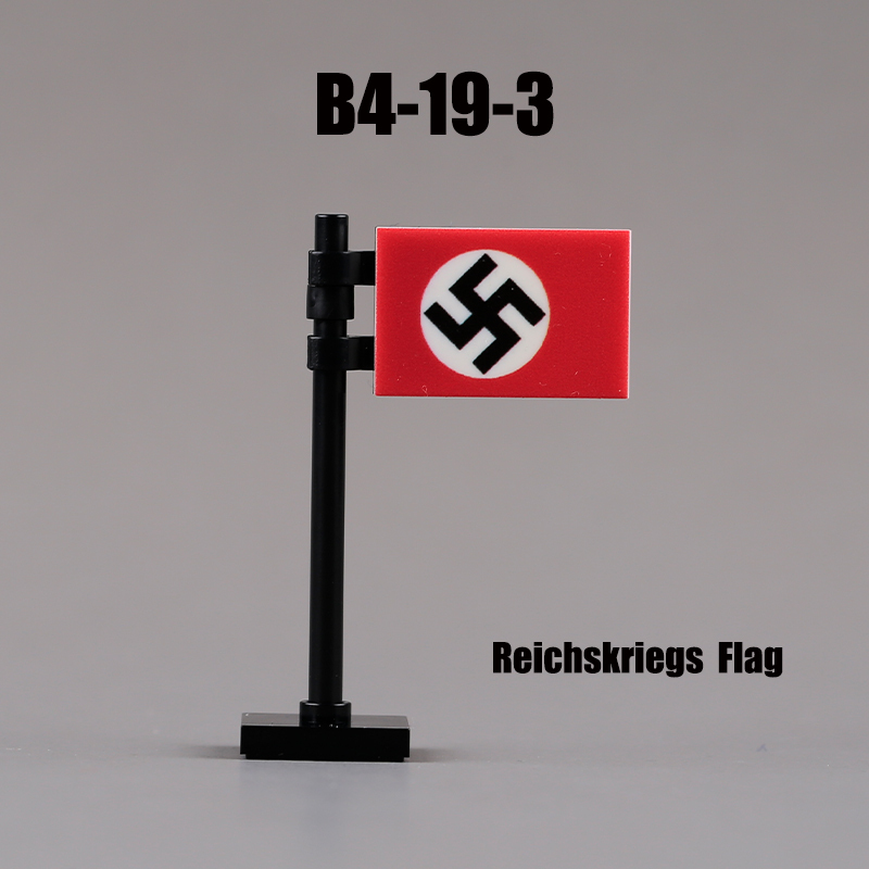 24PCS MOC Medieval National Flag Building Blocks American Kingdom British Gadsden Accessories DIY Bricks Toys Children Gift