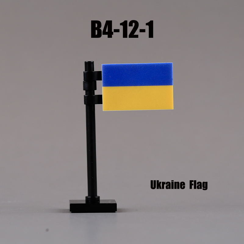 24PCS MOC Medieval National Flag Building Blocks American Kingdom British Gadsden Accessories DIY Bricks Toys Children Gift