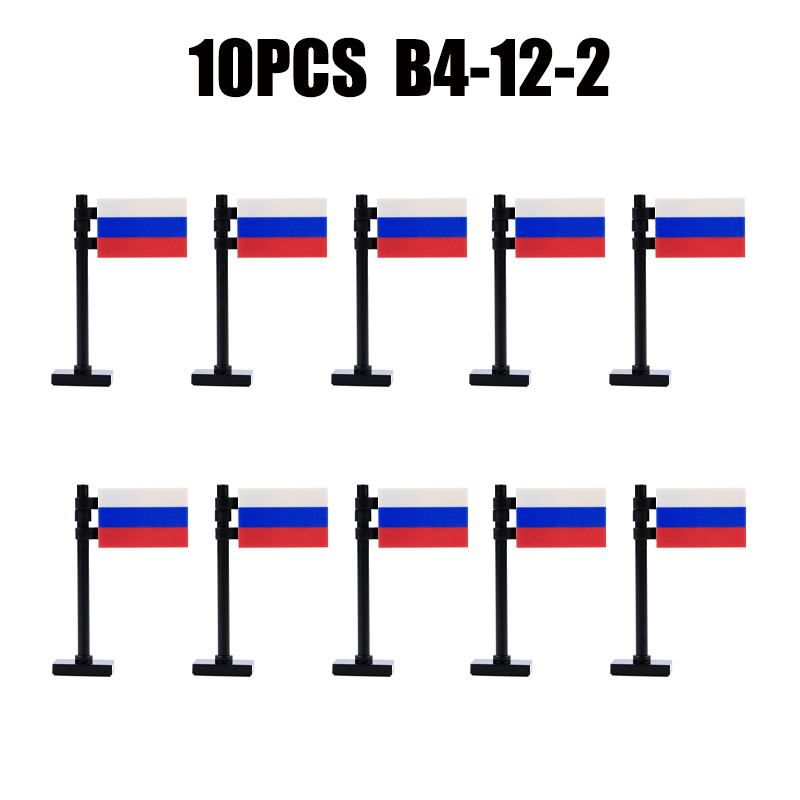 24PCS MOC Medieval National Flag Building Blocks American Kingdom British Gadsden Accessories DIY Bricks Toys Children Gift