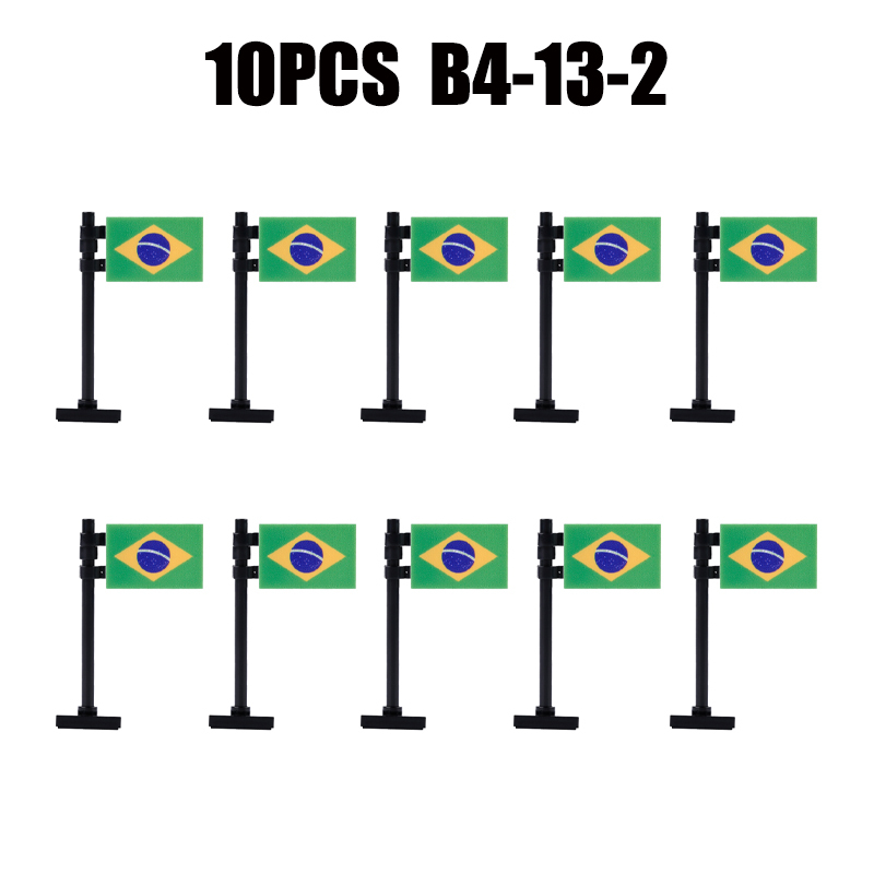24PCS MOC Medieval National Flag Building Blocks American Kingdom British Gadsden Accessories DIY Bricks Toys Children Gift
