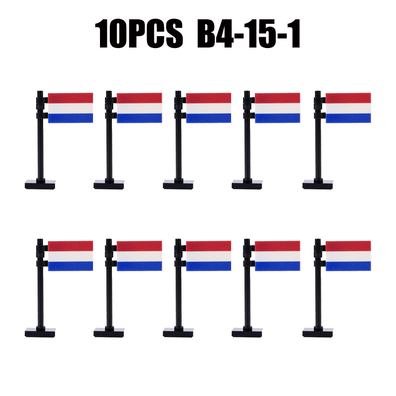 24PCS MOC Medieval National Flag Building Blocks American Kingdom British Gadsden Accessories DIY Bricks Toys Children Gift