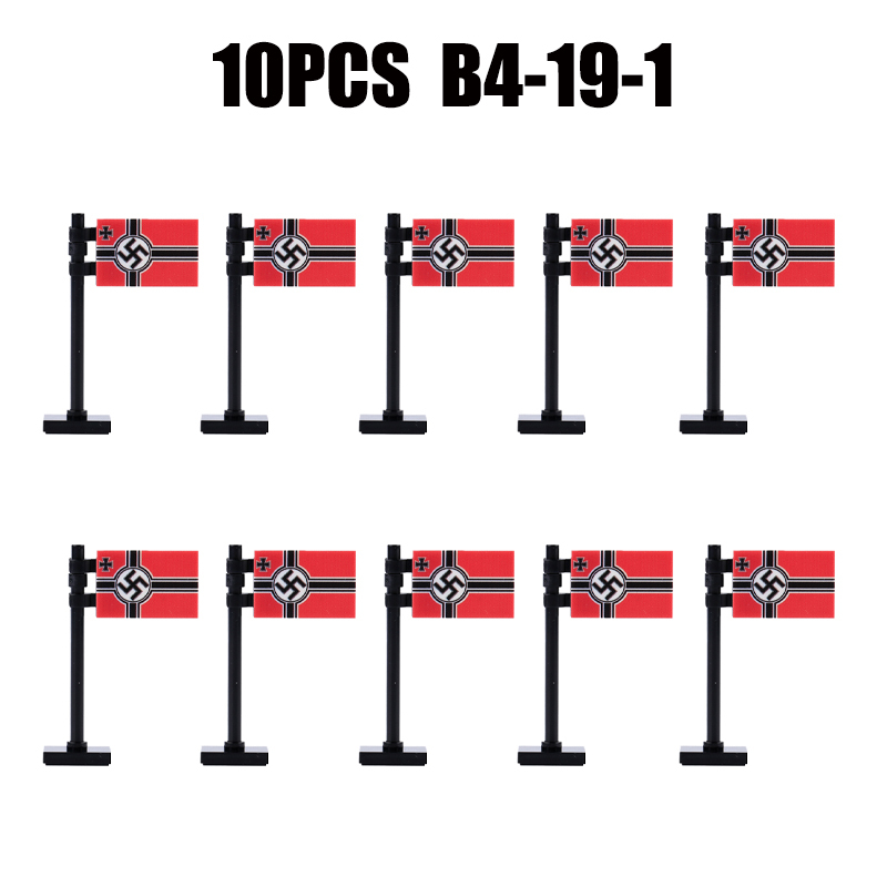 24PCS MOC Medieval National Flag Building Blocks American Kingdom British Gadsden Accessories DIY Bricks Toys Children Gift