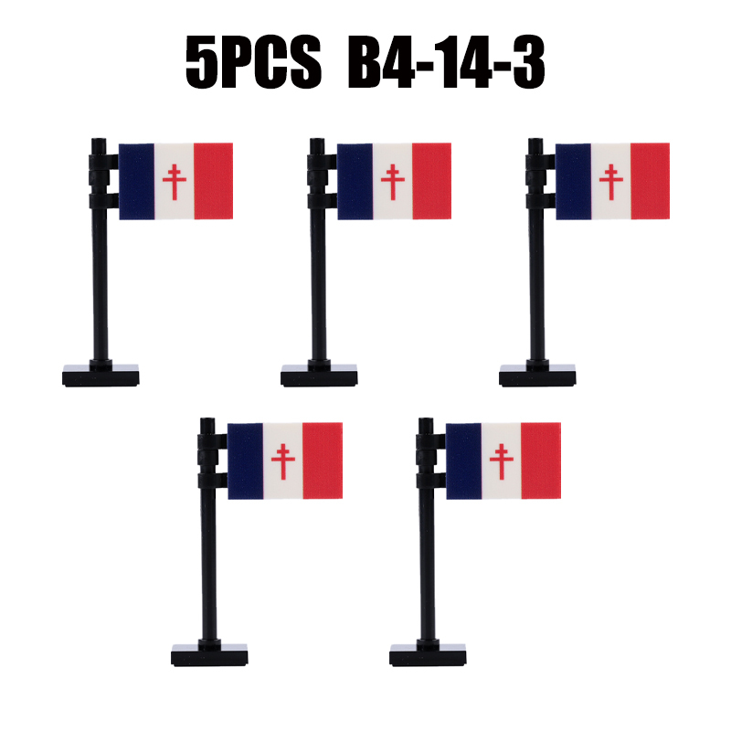 24PCS MOC Medieval National Flag Building Blocks American Kingdom British Gadsden Accessories DIY Bricks Toys Children Gift