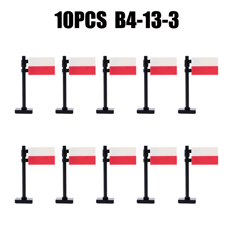 24PCS MOC Medieval National Flag Building Blocks American Kingdom British Gadsden Accessories DIY Bricks Toys Children Gift