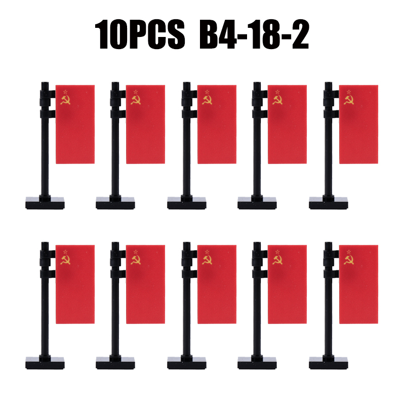 24PCS MOC Medieval National Flag Building Blocks American Kingdom British Gadsden Accessories DIY Bricks Toys Children Gift