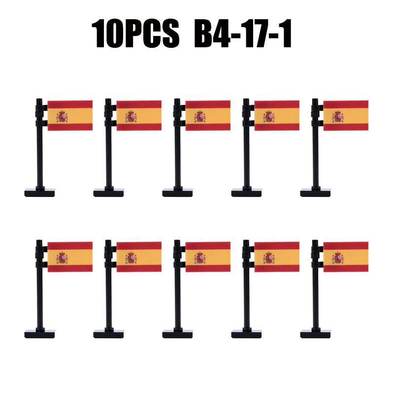 24PCS MOC Medieval National Flag Building Blocks American Kingdom British Gadsden Accessories DIY Bricks Toys Children Gift