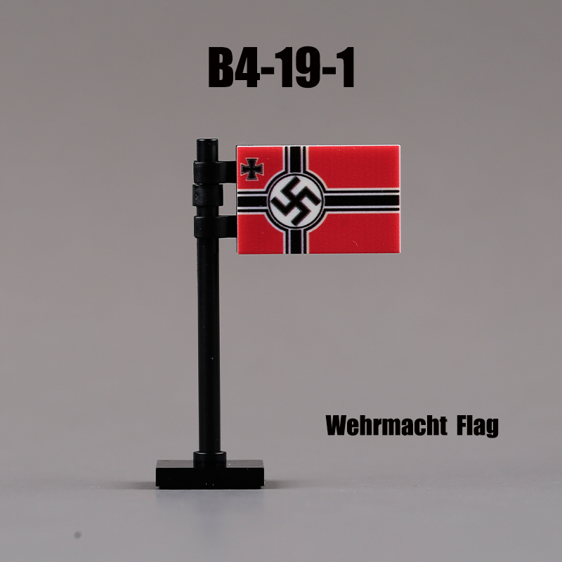 24PCS MOC Medieval National Flag Building Blocks American Kingdom British Gadsden Accessories DIY Bricks Toys Children Gift