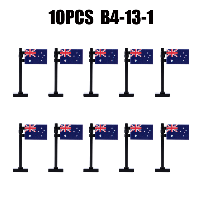 24PCS MOC Medieval National Flag Building Blocks American Kingdom British Gadsden Accessories DIY Bricks Toys Children Gift