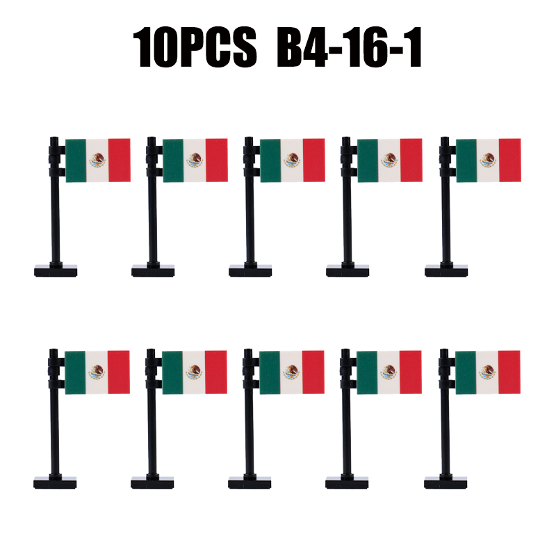 24PCS MOC Medieval National Flag Building Blocks American Kingdom British Gadsden Accessories DIY Bricks Toys Children Gift